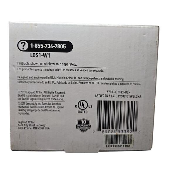 Sanus Outlet Shelf L0S1-W1 White 1-Gang Wall Mount for Echo Dot & Smart Devices - Picture 5 of 7